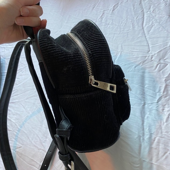 MINI BLACK CORDUROY BACKPACK - Picture 2 of 3